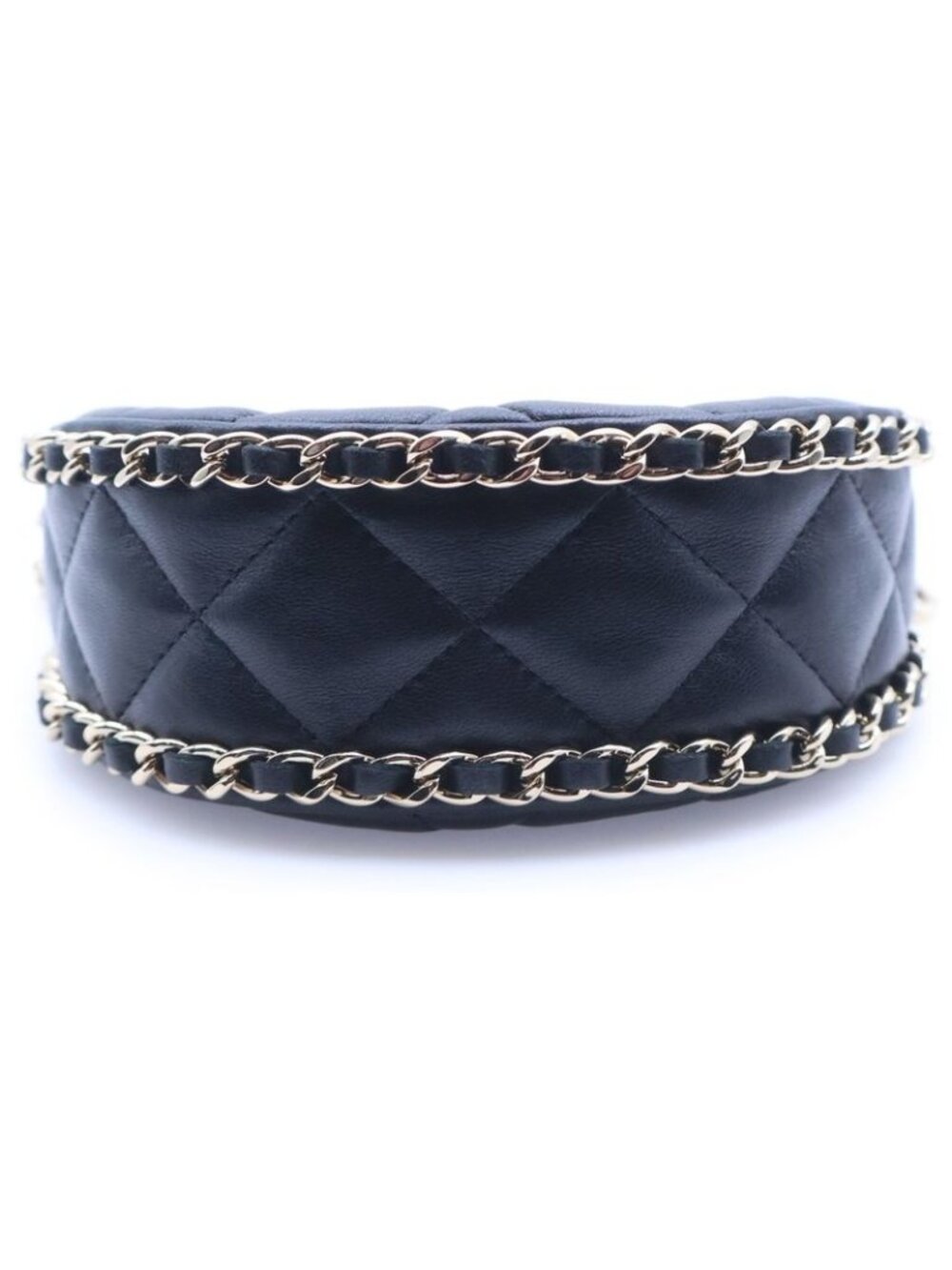 Chanel CC Logo Quilted Lambskin Small Hobo Chain Shoulder Bag Black Random - Picture 5 of 6